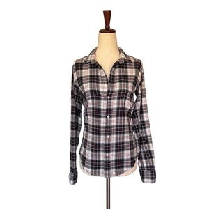 Frank & Eileen Barry Flannel Plaid Button Down Cotton Shirt sz XS